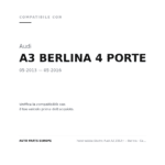 Fendinebbia Destro Audi A3 2012+ – Berlina - Cabrio compatibilità veicoli (Audi A3 BERLINA 4 PORTE (2013-2016))