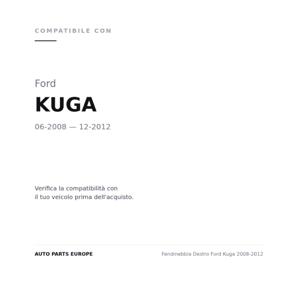 Fendinebbia Destro Ford Kuga 2008-2012 compatibilità veicoli (Ford KUGA (2008-2012))