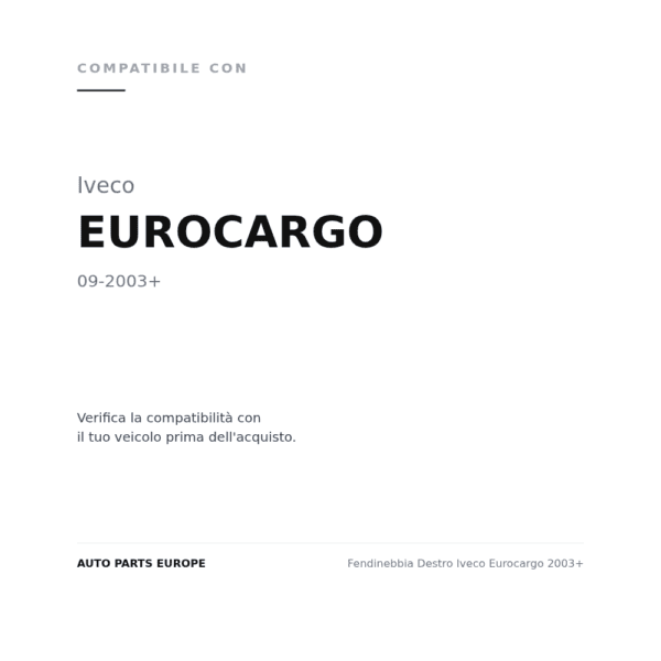 Nebelscheinwerfer Rechts Iveco Eurocargo 2003+ compatibilità veicoli (Iveco EUROCARGO (2003+))