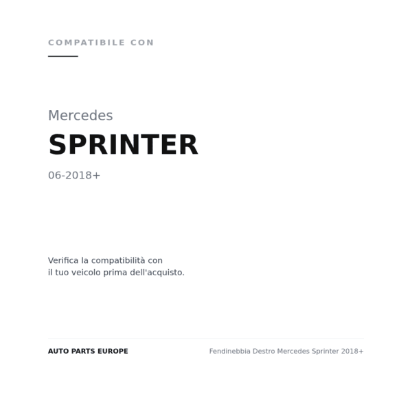 Fendinebbia Destro Mercedes Sprinter 2018+ compatibilità veicoli (Mercedes SPRINTER (2018+))