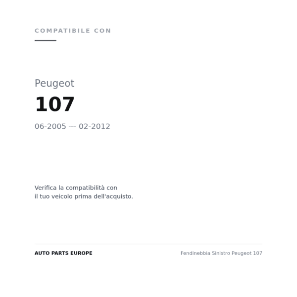 Nebelscheinwerfer Links Peugeot 107 compatibilità veicoli (Peugeot 107 (2005-2012))