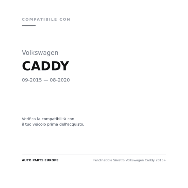 Fendinebbia Sinistro Volkswagen Caddy 2015+ compatibilità veicoli (Volkswagen CADDY (2015-2020))