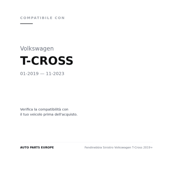 Fendinebbia Sinistro Volkswagen T-Cross 2019+ compatibilità veicoli (Volkswagen T-CROSS (2019-2023))