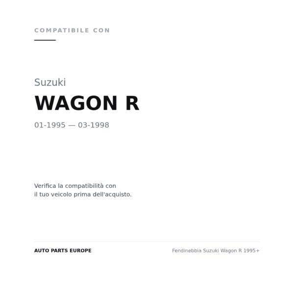 Fendinebbia Suzuki Wagon R 1995+ compatibilità veicoli (Suzuki WAGON R (1995-1998))