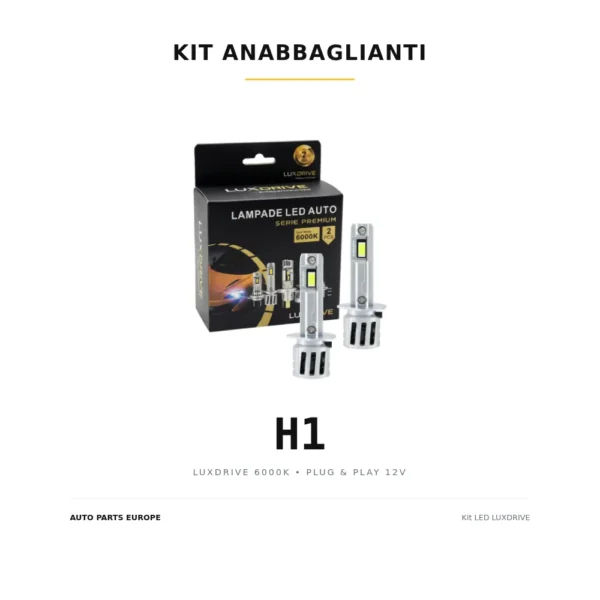 Kit lampadine LED ANABBAGLIANTI H1 LUXDRIVE 6000K
