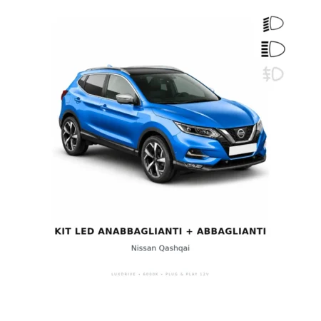 Kit LED Anabbaglianti + Abbaglianti Nissan Qashqai — LUXDRIVE 6000K Plug & Play