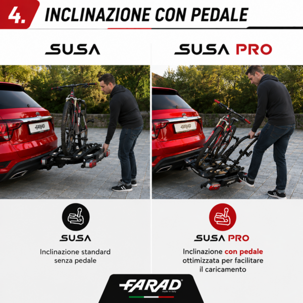 Portabici da gancio traino SUSA PRO FARAD 2 bici – foto 7