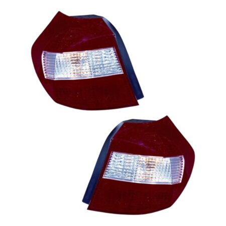 Coppia Fanali Posteriori Destro + Sinistro BMW Serie 1 2004-2006 – Bianco-Rosso, originale 6 924 502, 63 21 6 924 502