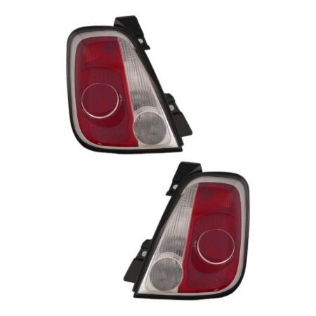 Coppia Fanali Posteriori Destro + Sinistro FIAT 500 2010-2014 – Cabrio Bordo Nero, originale 51934478, 51934482