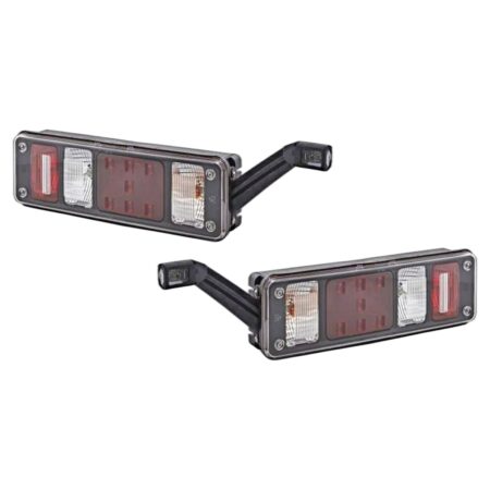 Coppia Fanali Posteriori Destro + Sinistro Universale Autocarro Tecnologia Ibrida 24V – Con Luce Perimetrale A Led