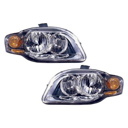 Coppia Fari Anteriori Destro + Sinistro Audi A4 2004-2006 - Freccia Arancio – Con Fanalino Arancio