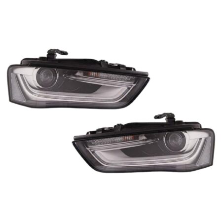 Coppia Fari Anteriori Destro + Sinistro Audi A4 2012-2014 – Xenon A Led Con Motore Parabola Nera, originale 8K0941044