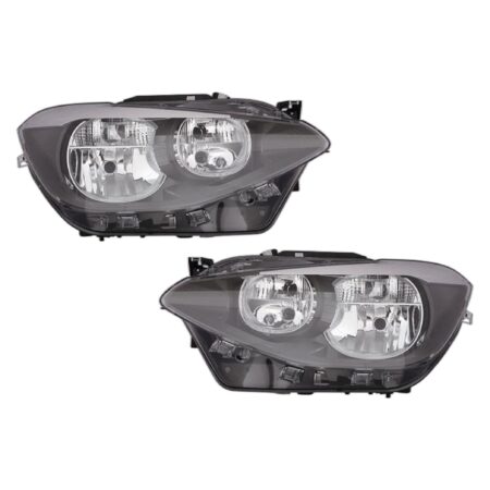 Coppia Fari Anteriori Destro + Sinistro BMW Serie 1 F20 5 Porte - F21 3 Porte 2012-2014 – Con Motore Parabola Nera