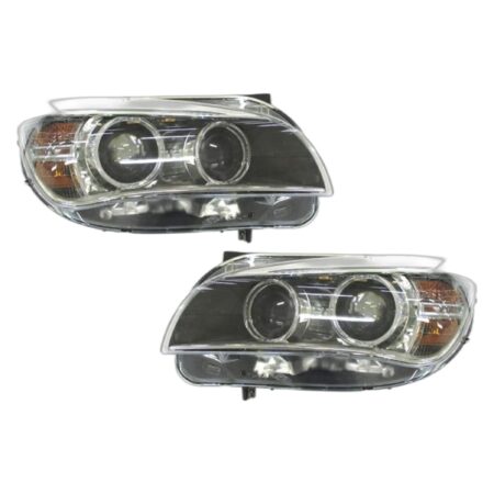Coppia Fari Anteriori Destro + Sinistro BMW X1 E84 2012+ – Xenon A Led Con Motore Parabola Nera, originale 63 11 7 290 262