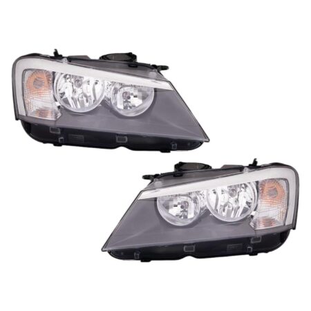 Coppia Fari Anteriori Destro + Sinistro BMW X3 F25 2010+ – Con Motore Parabola Nera, originale 63127217288, 63127217287