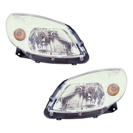 Coppia Fari Anteriori Destro + Sinistro Dacia Sandero 2008-2011 - Parabola Cromata