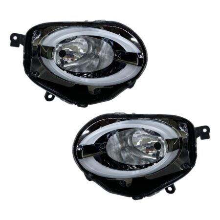 Coppia Fari Anteriori Destro + Sinistro FIAT 500 2015+ – Inferiore Manuale A Led Parabola Nera, originale 52007766, 52007767