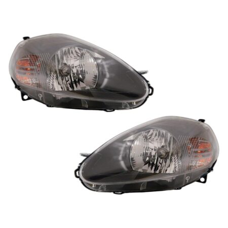 Coppia Fari Anteriori Destro + Sinistro FIAT Grande Punto – Parabola Nera Con Motore, originale 51806538, 51806537
