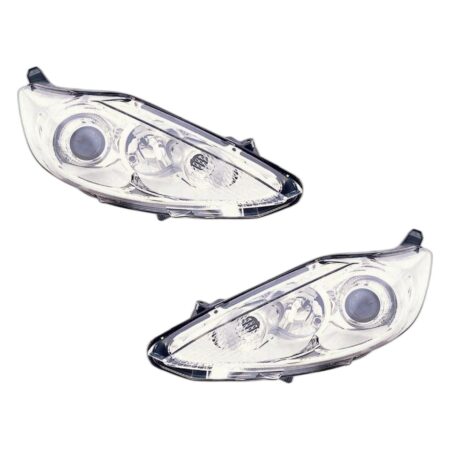 Coppia Fari Anteriori Destro + Sinistro Ford Fiesta 2008-2012 - Parabola Cromata