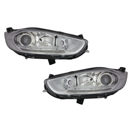 Coppia Fari Anteriori Destro + Sinistro Ford Fiesta 2013-2016 - Parabola Cromata