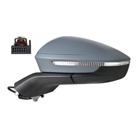 Specchietto Retrovisore Sinistro Skoda Enyaq 2021+ / Skoda Elroq 2024+ – Elettrico, Riscaldato, con Freccia, Asferico, 6 Pin, Verniciabile