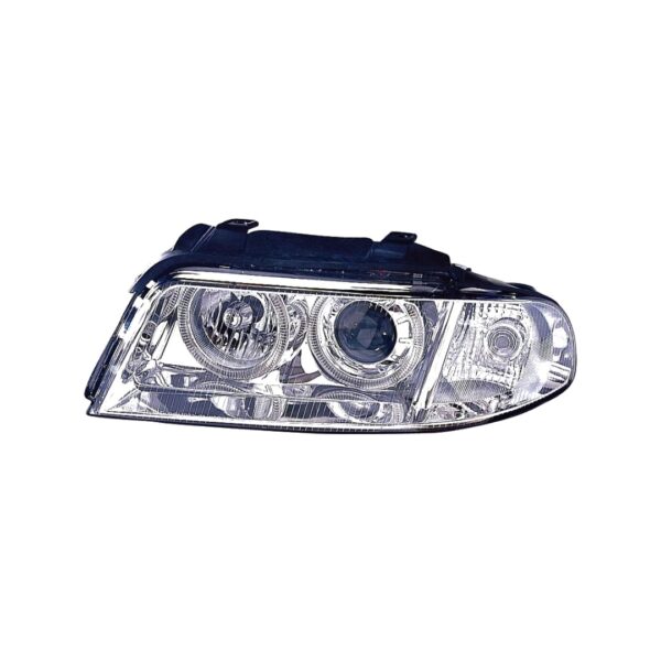Coppia Fari Anteriori Audi A4 99 Con Lenticolare Cromato – H1 – Sostituzione Fari Alogeni – foto 3