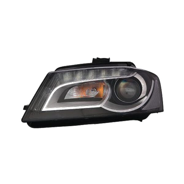 Coppia Fari Anteriori Audi A3 2008 Con Lenticolare Con Luce Diurna Parabola Nera Diurna LED con Motore – foto 4