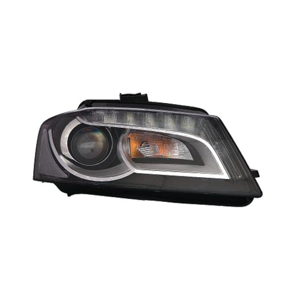 Coppia Fari Anteriori Audi A3 2008 Con Lenticolare Con Luce Diurna Parabola Nera Diurna LED con Motore – foto 3