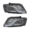 Coppia Fari Anteriori Audi Q5 2008 Con Lenticolare Parabola Nera Diurna LED con Motore