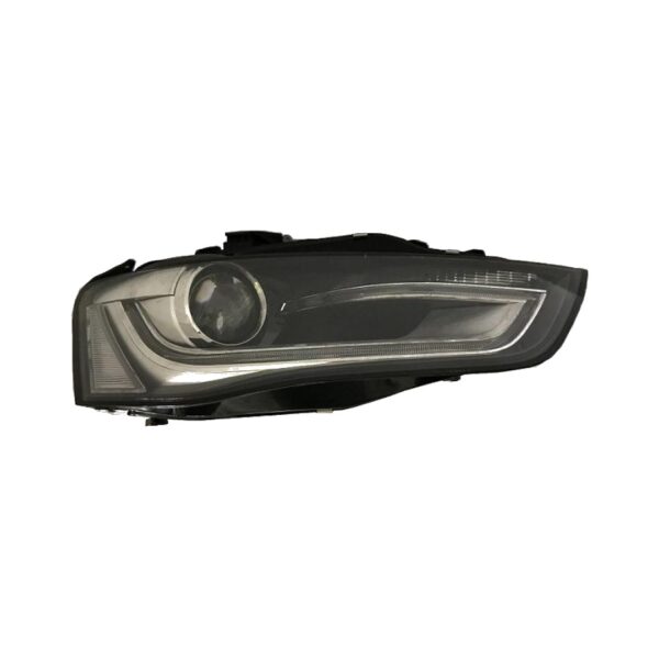 Coppia Fari Anteriori Audi A4 2012 Con Lenticolare Parabola Nera Diurna LED – H7 con Motore – Sostituzione Fari Alogeni