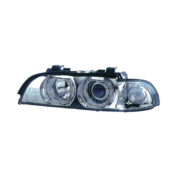 Coppia Fari Anteriori BMW Serie 5 E39 95′ Parabola Cromata Tecn. Celis Con Lenticolare – H7 – Sostituzione Fari Alogeni