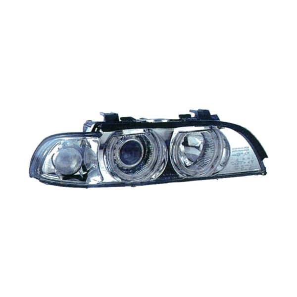 Coppia Fari Anteriori BMW Serie 5 E39 95′ Parabola Cromata Tecn. Celis Con Lenticolare – H7 – Sostituzione Fari Alogeni