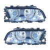 Coppia Fari Anteriori BMW Serie 3 E46 Parabola Cromata Tecn. Celis C Lenticolare – H7 – Sostituzione Fari Alogeni