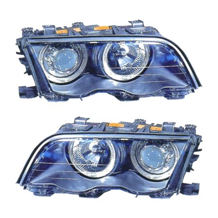 Coppia Fari Anteriori BMW Serie 3 E46 Parabola Nera Tecn. Celis Clenticolar - H7 – Sostituzione Fari Alogeni
