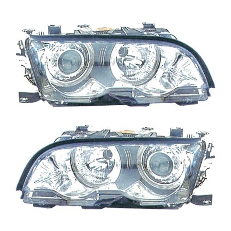 Coppia Fari Anteriori BMW Serie 3 E46 Coupe' Parabola Cromata Tecn. Celis Clent. - H7 – Sostituzione Fari Alogeni