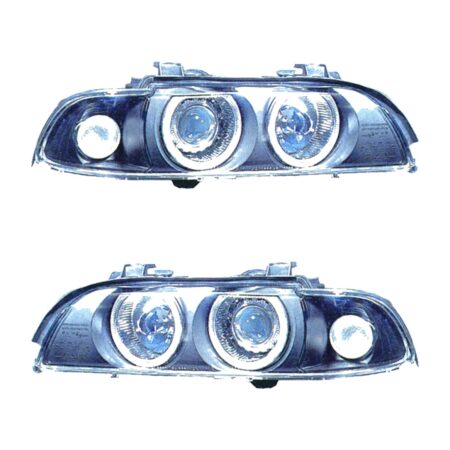 Coppia Fari Anteriori BMW Serie 5 E39 95' Parabola Nera Tecn. Celis Clenticolare - H7 – Sostituzione Fari Alogeni