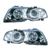 Coppia Fari Anteriori BMW Serie 3 E46 Berlina Parabola Cromata – H7 – Sostituzione Fari Alogeni
