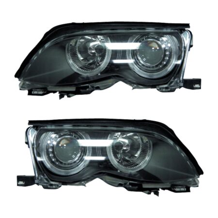 Coppia Fari Anteriori BMW Serie 3 E46 2002 Berlina Con Lent. Tecn. Celis Par. Nera - H7 – Sostituzione Fari Alogeni