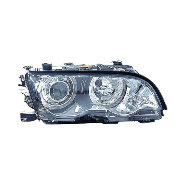 Coppia Fari Anteriori BMW Serie 3 E46 Coupe’ 2001 Con Lenticolare Tecnologia Celis Cromata – H7 – Sostituzione Fari Alogeni