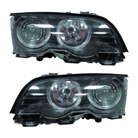 Coppia Fari Anteriori BMW Serie 3 E46 Coupe' 2001 Con Lent. Tecn. Celis Par. Nera - H7 – Sostituzione Fari Alogeni