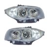Coppia Fari Anteriori BMW Serie 1 2004 Con Lenticolare Tecn. Celis Par. Cromata