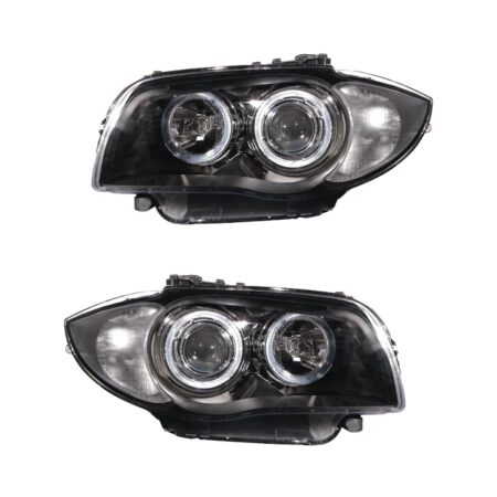 Coppia Fanalini Laterali BMW Serie 1 2004 Con Lenticolare Tecn. Celis Par. Nera