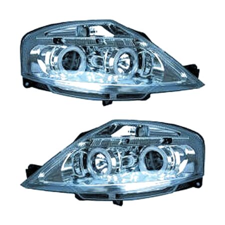 Coppia Fari Anteriori Citroen C3 Con Lenticolare Cromato Regolazione Manuale