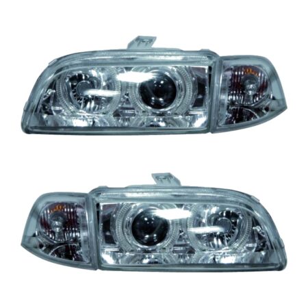 Coppia Fari Anteriori Fiat Punto 93 Tecnologia Celis, con Fanalino Crystal