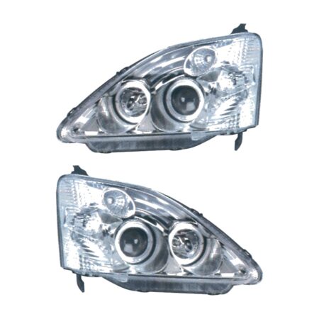 Coppia Fari Anteriori Honda Civic 2001 Clenticolare Cromato