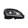 Coppia Fari Anteriori Mercedes Classe C W204 2006 Parabola Nera Diurna LED – H7 con Motore – Sostituzione Fari Alogeni