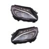 Coppia Fari Anteriori Mercedes Classe C W205 2014 Con Lenticolare El. Parabola Nera Diurna LED con Motore