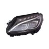 Coppia Fari Anteriori Mercedes Classe C W205 2014 Con Lenticolare El. Parabola Nera Diurna LED con Motore – foto 3