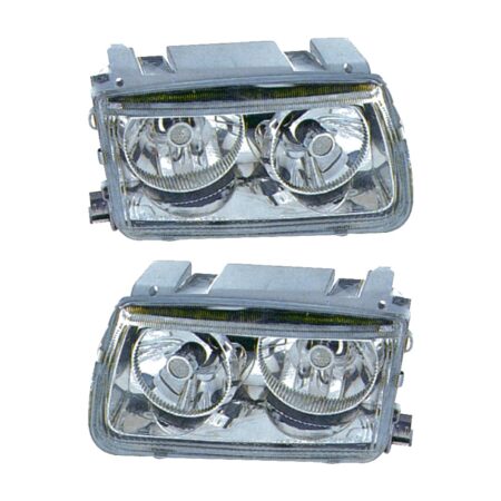 Coppia Fanalini Anteriori Volkswagen Polo 95 Doppia Parabola Cromata Cfan. Crystal