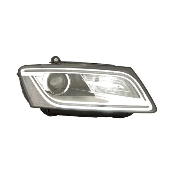 Coppia Fari Anteriori Audi Q5 2012 Con Lenticolare Parabola Cromata Diurna LED – H7 con Motore – Sostituzione Fari Alogeni